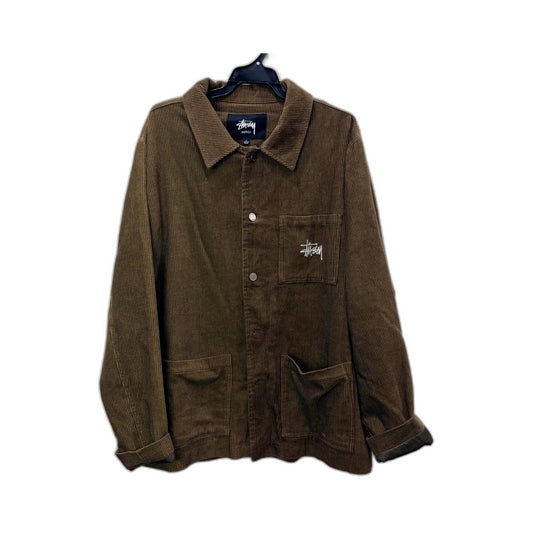 Stussy Mens Corduroy Jacket in Brown - Casual Button-Up Cotton Coat Size L