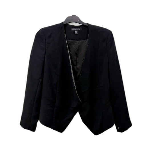 Forever New Womens Metallic Structured Blazer in Black, Size 12