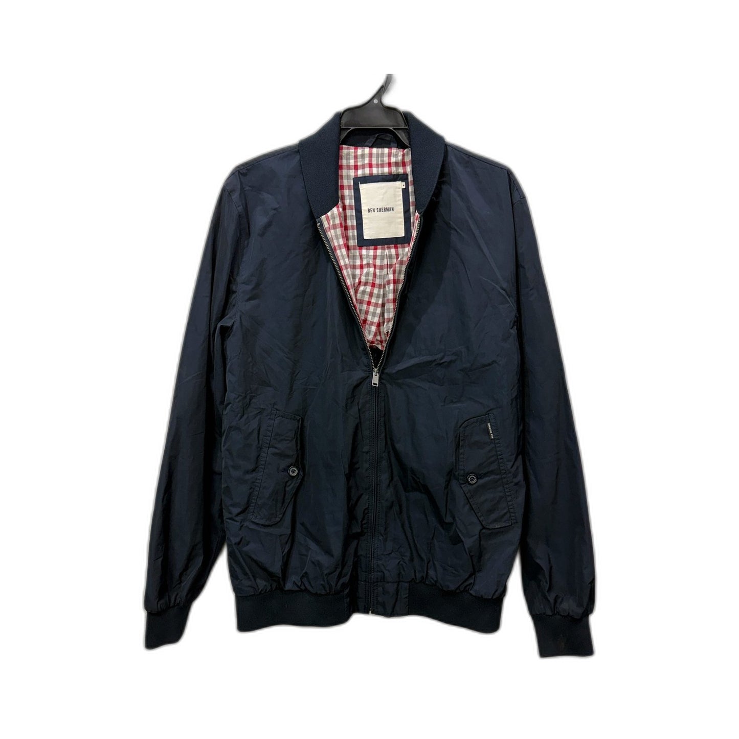 Ben Sherman Mens Lightweight Navy Blue Bomber Jacket, Size M
