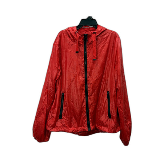 Steve Madden Womens Lightweight Hooded Windbreaker Jacket Bright Red Size S