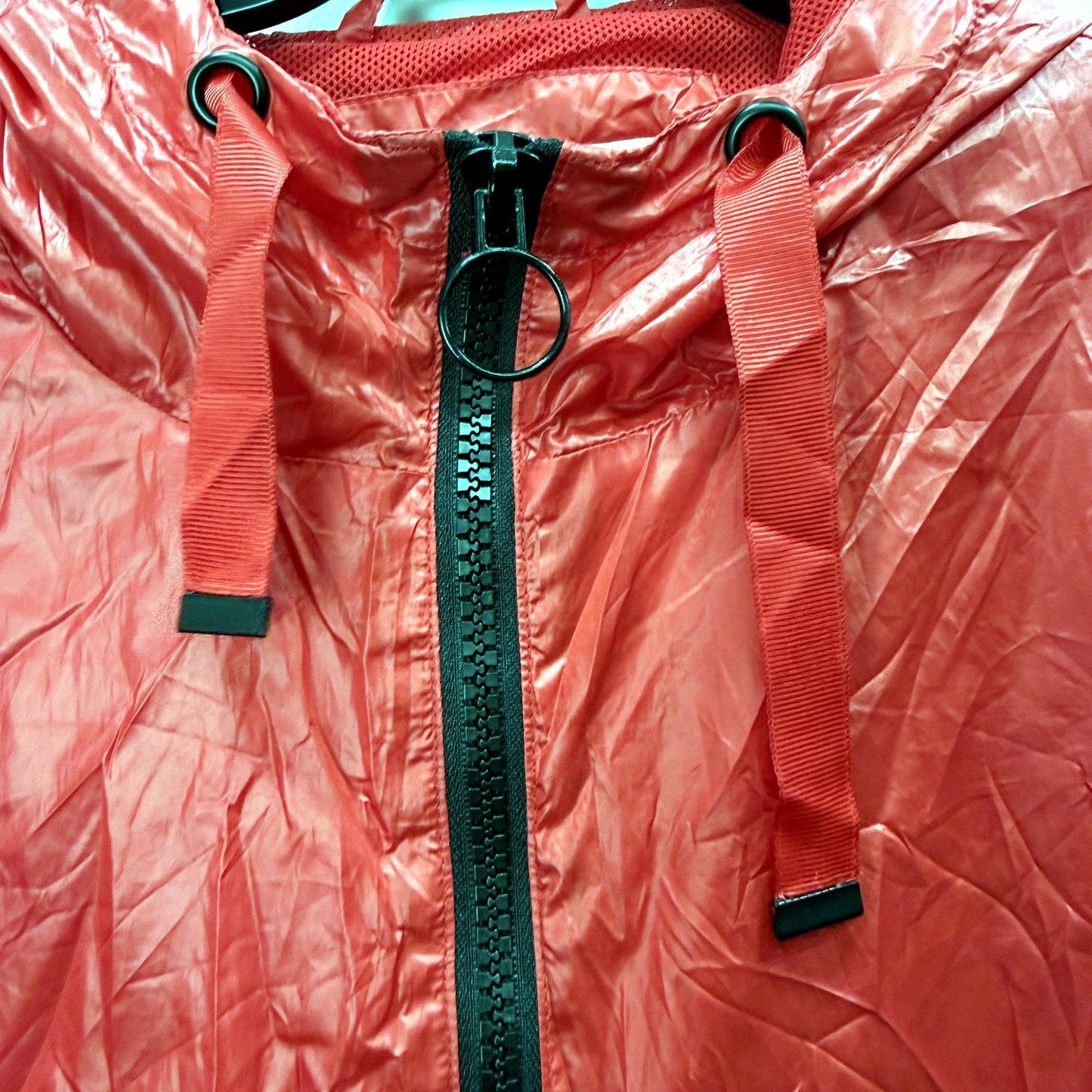 Steve Madden Womens Lightweight Hooded Windbreaker Jacket Bright Red Size S