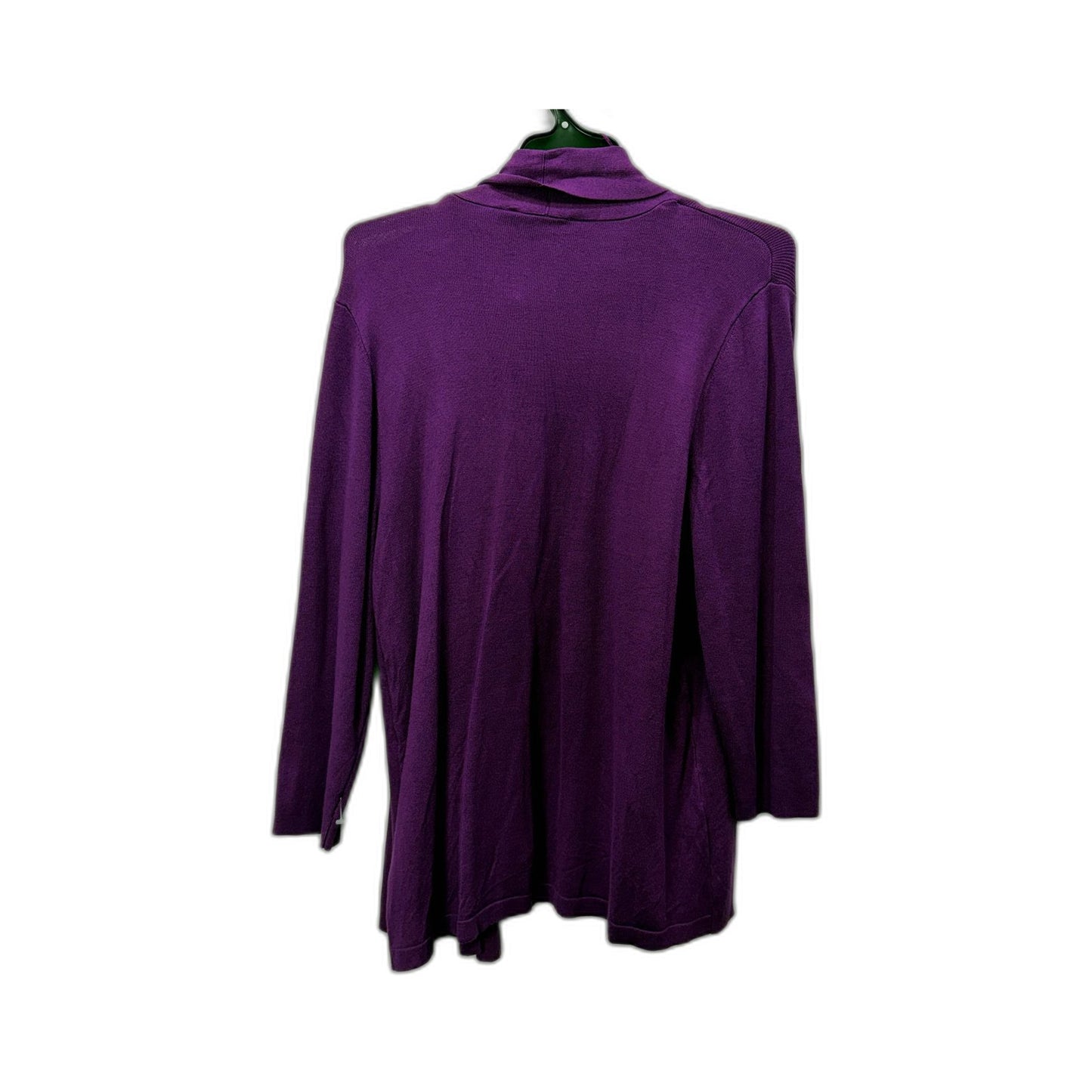 Jacquie Womens Open Front Cardigan Sweater Viscose Nylon Purple Size M NEW