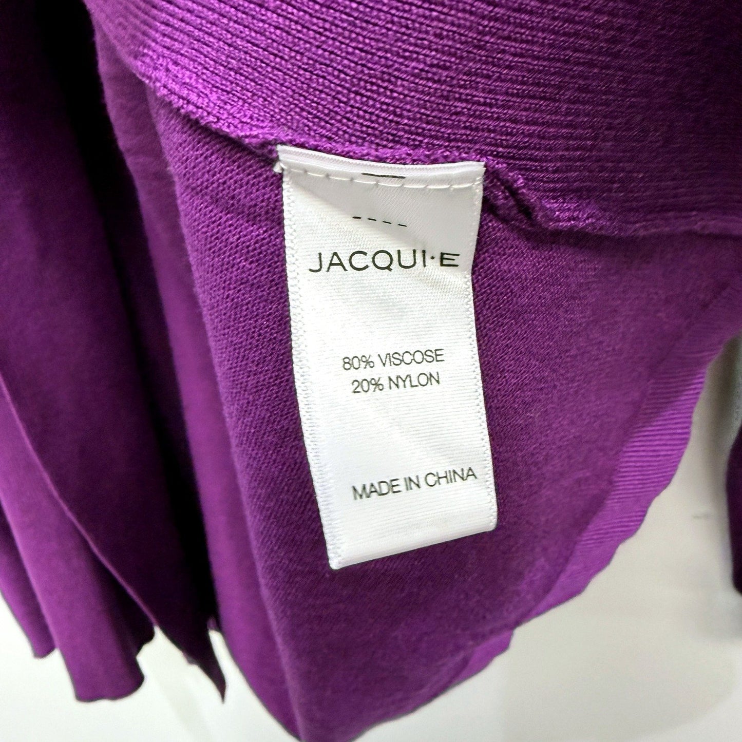 Jacquie Womens Open Front Cardigan Sweater Viscose Nylon Purple Size M NEW