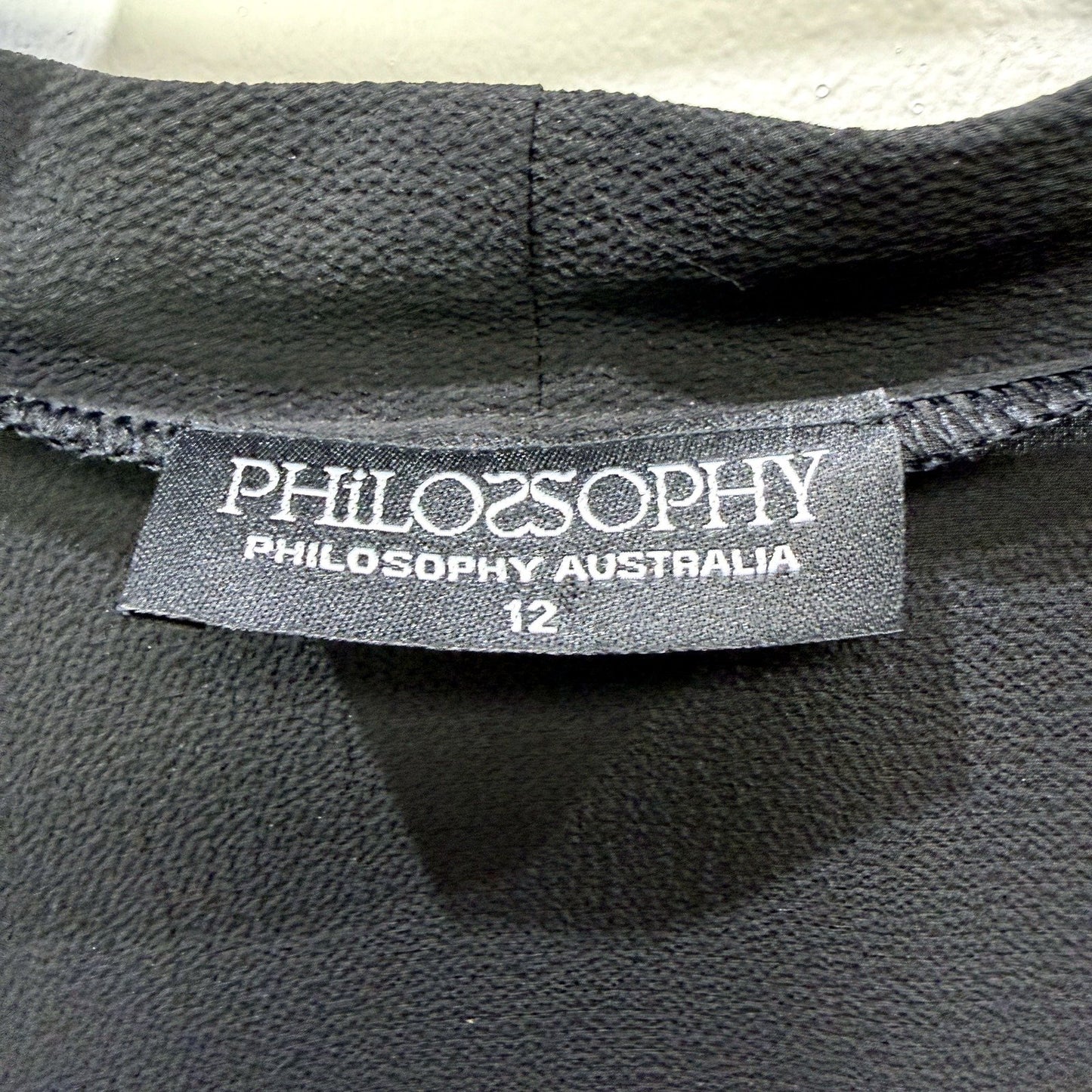 Philosophy Womens Oversized Ruffled Cardigan Sweater in Black Size 12