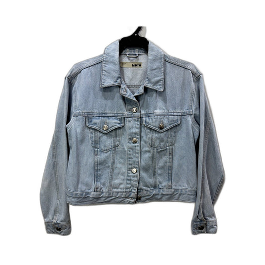 Topshop Moto Womens Light Blue Denim Jacket Size 8