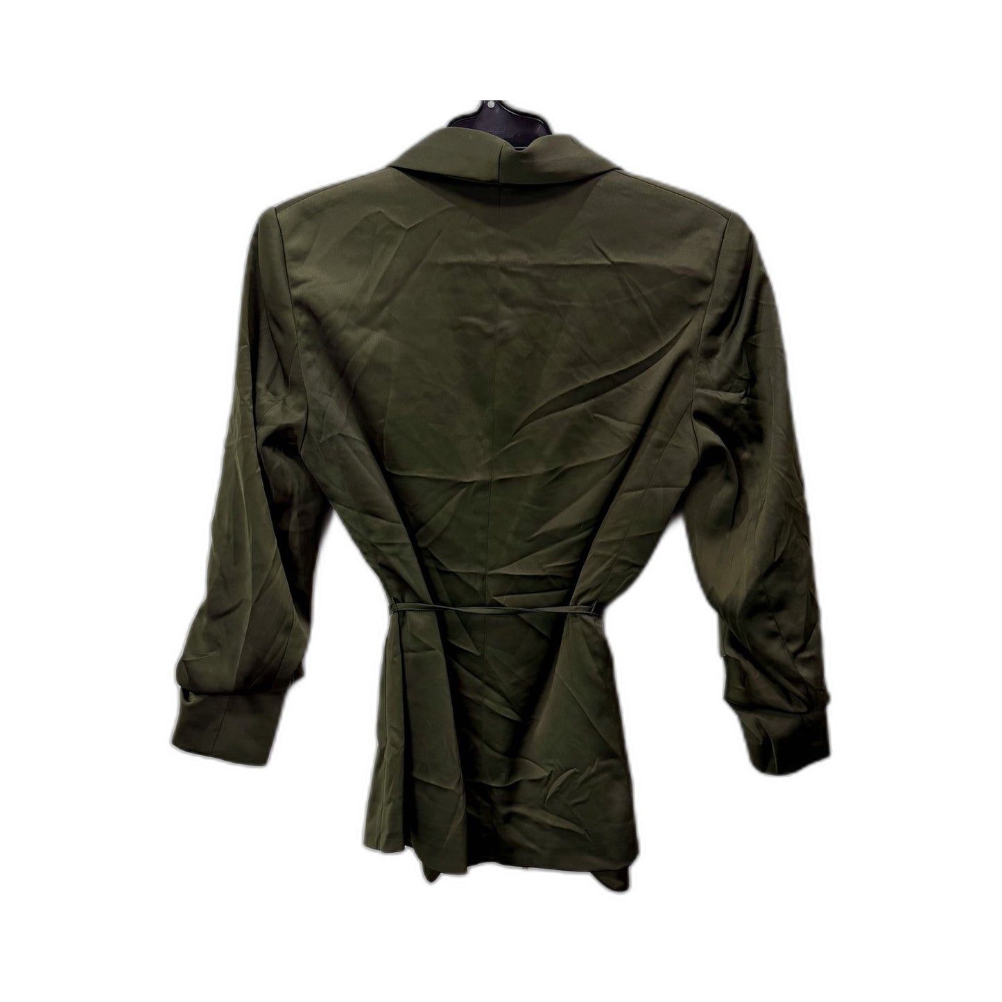 H&M Womens Dress Jacket Olive Green Lightweight Belted Trench Coat for XXS NEW