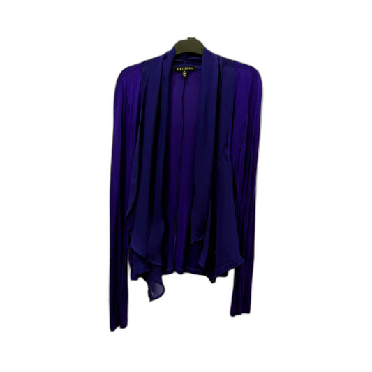 Decjuba Womens Draped Open Front Cardigan Sweater in Purple, Size S