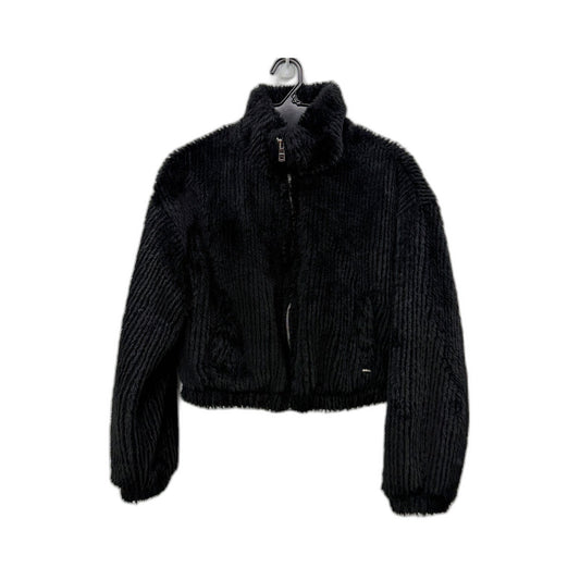 Ava & Ever Womens Cropped Black Faux Fur Jacket for Size 8