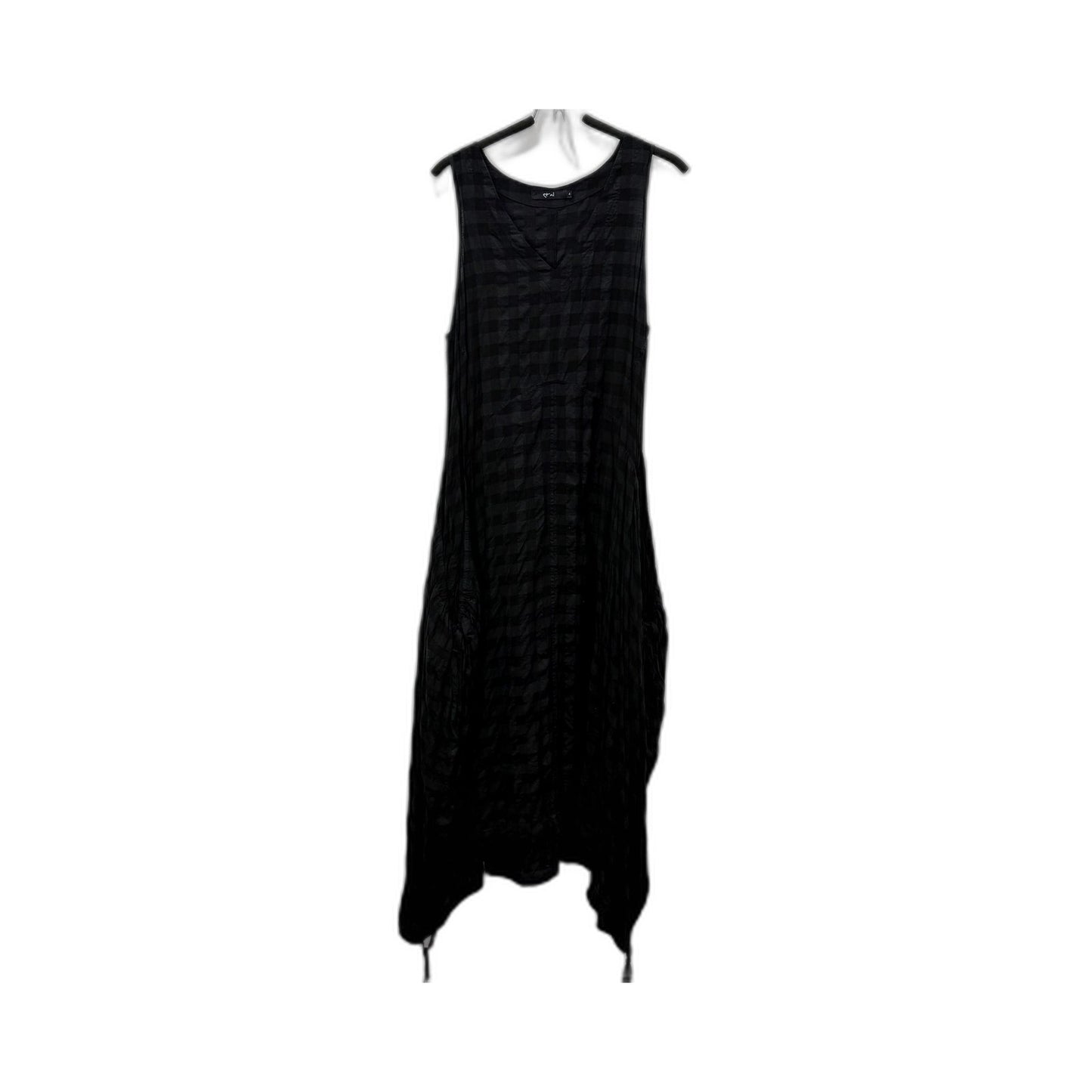 Etal Womens Sleeveless Flowy Loose Cotton Pullover Dress in Black, Size 4