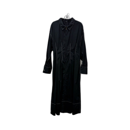 Bassike Womens Long Cotton Black Coat - Size 4