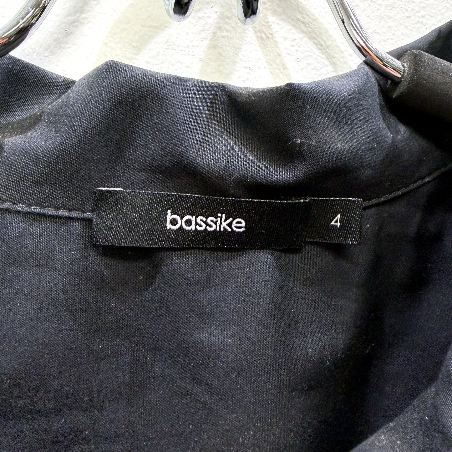 Bassike Womens Long Cotton Black Coat - Size 4