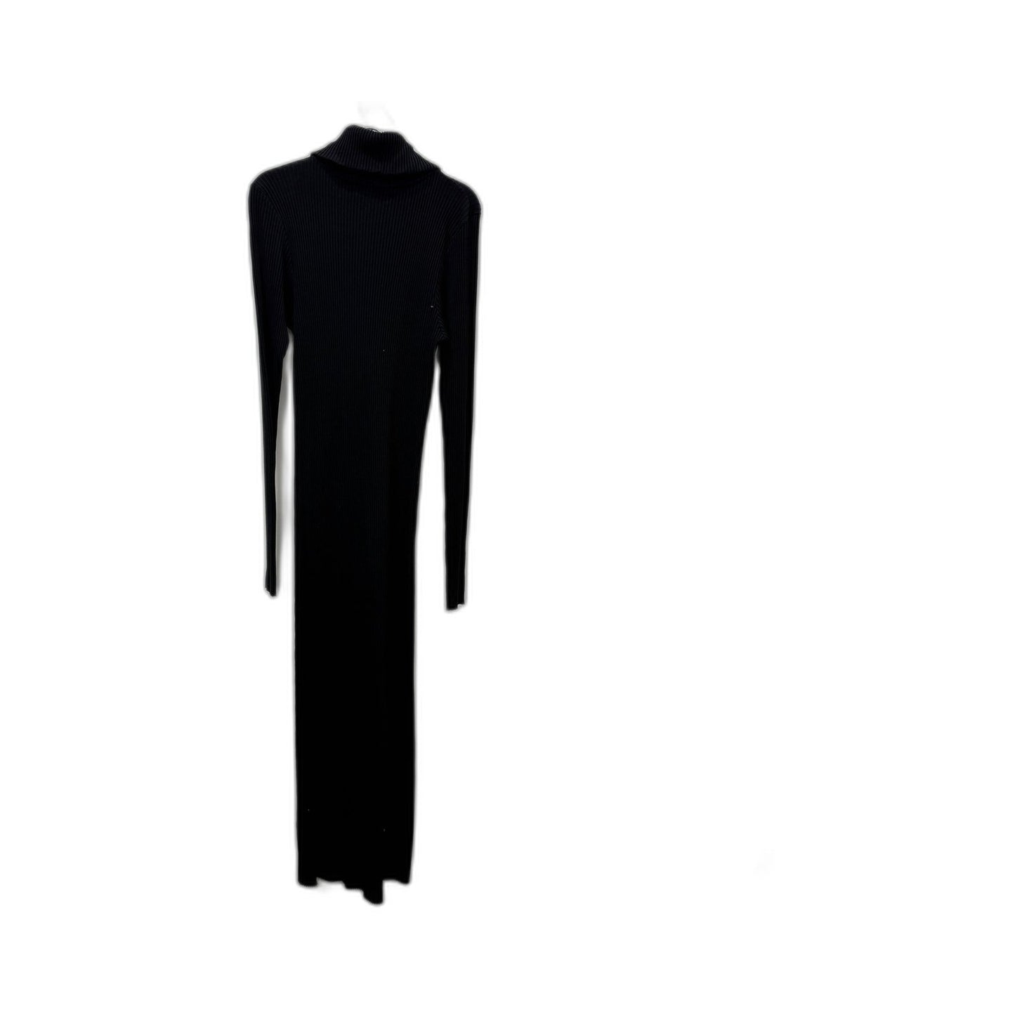 Bassike Womens Ribbed Knit Pullover Dress Black Comfortable Stylish Size XL