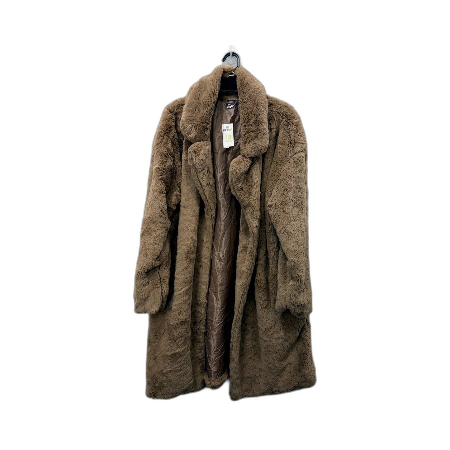 Beloved Womens Brown Faux Fur Coat Warm Winter Jacket for Size 18 NEW