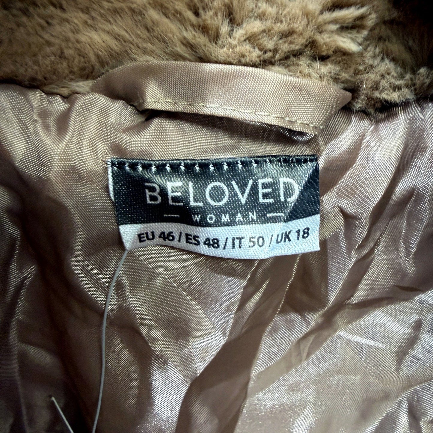 Beloved Womens Brown Faux Fur Coat Warm Winter Jacket for Size 18 NEW