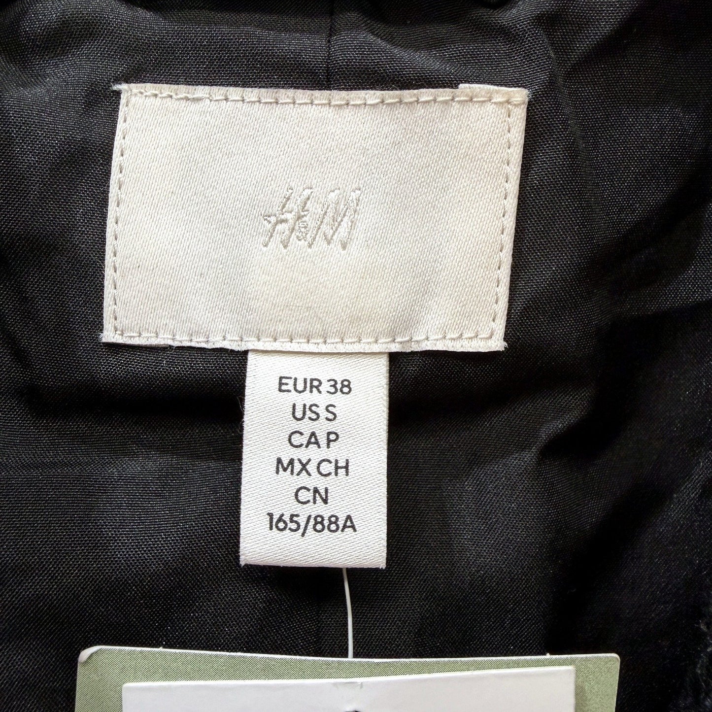 H&M Womens Wool Blend Textured Double Breasted Black Coat Size S NEW