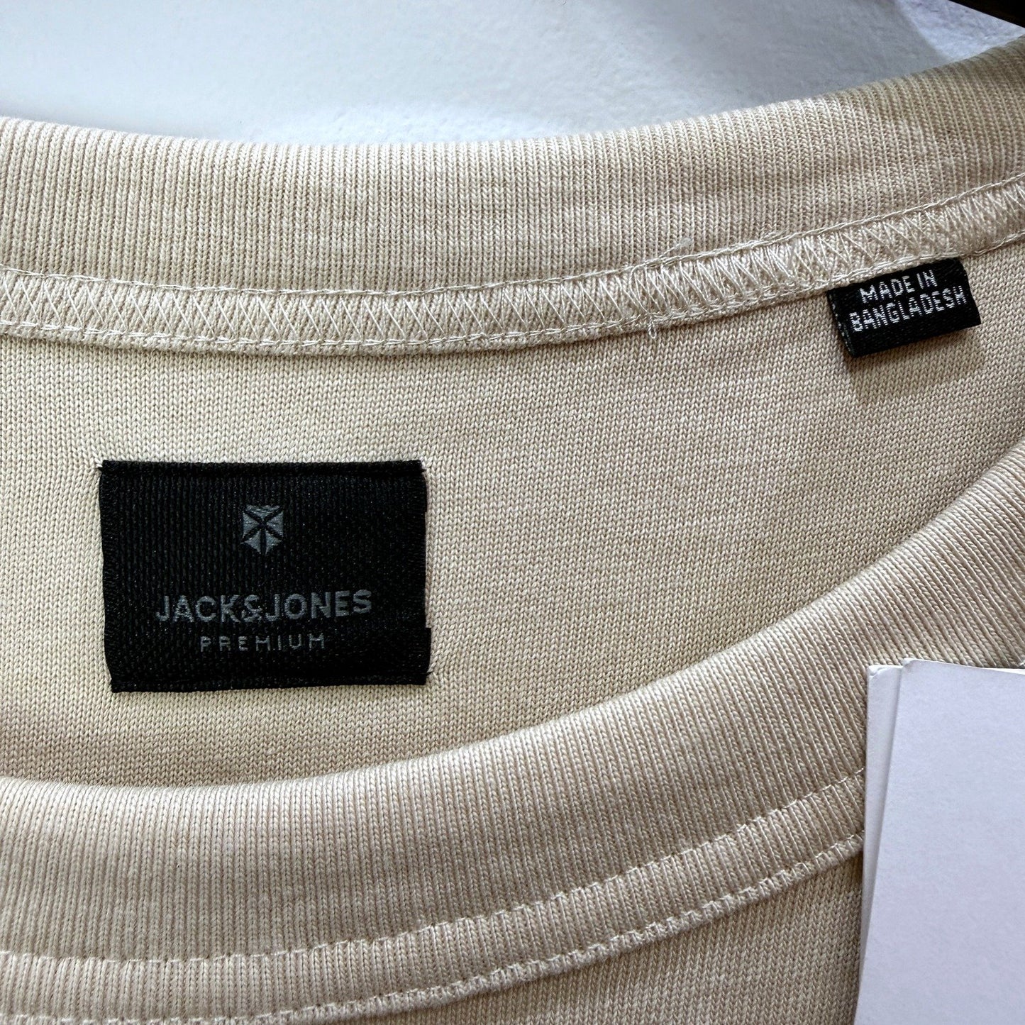 Jack & Jones Mens Oversized Crew Neck T-Shirt Cotton Summer Sand Size L NEW