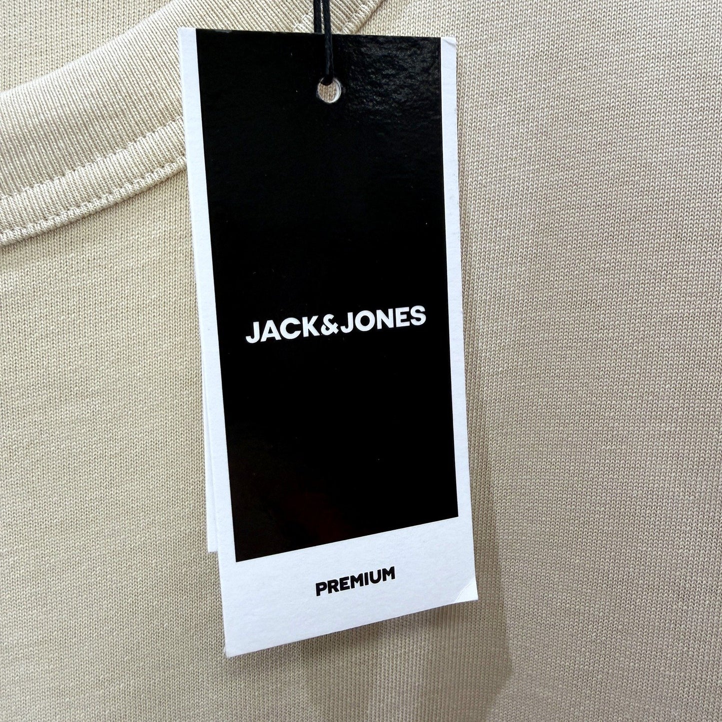 Jack & Jones Mens Oversized Crew Neck T-Shirt Cotton Summer Sand Size L NEW