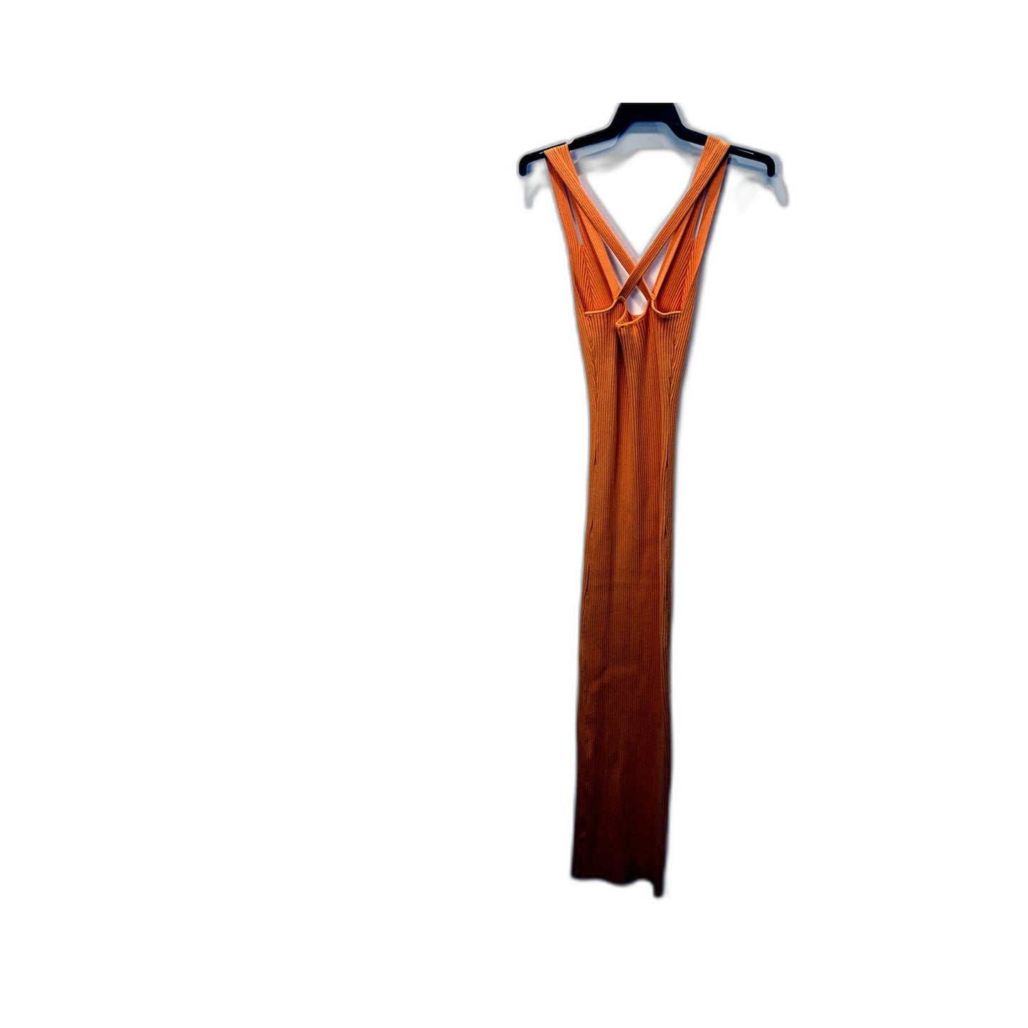 Kookai Womens Ribbed Knit Maxi Dress in Orange - Size 2