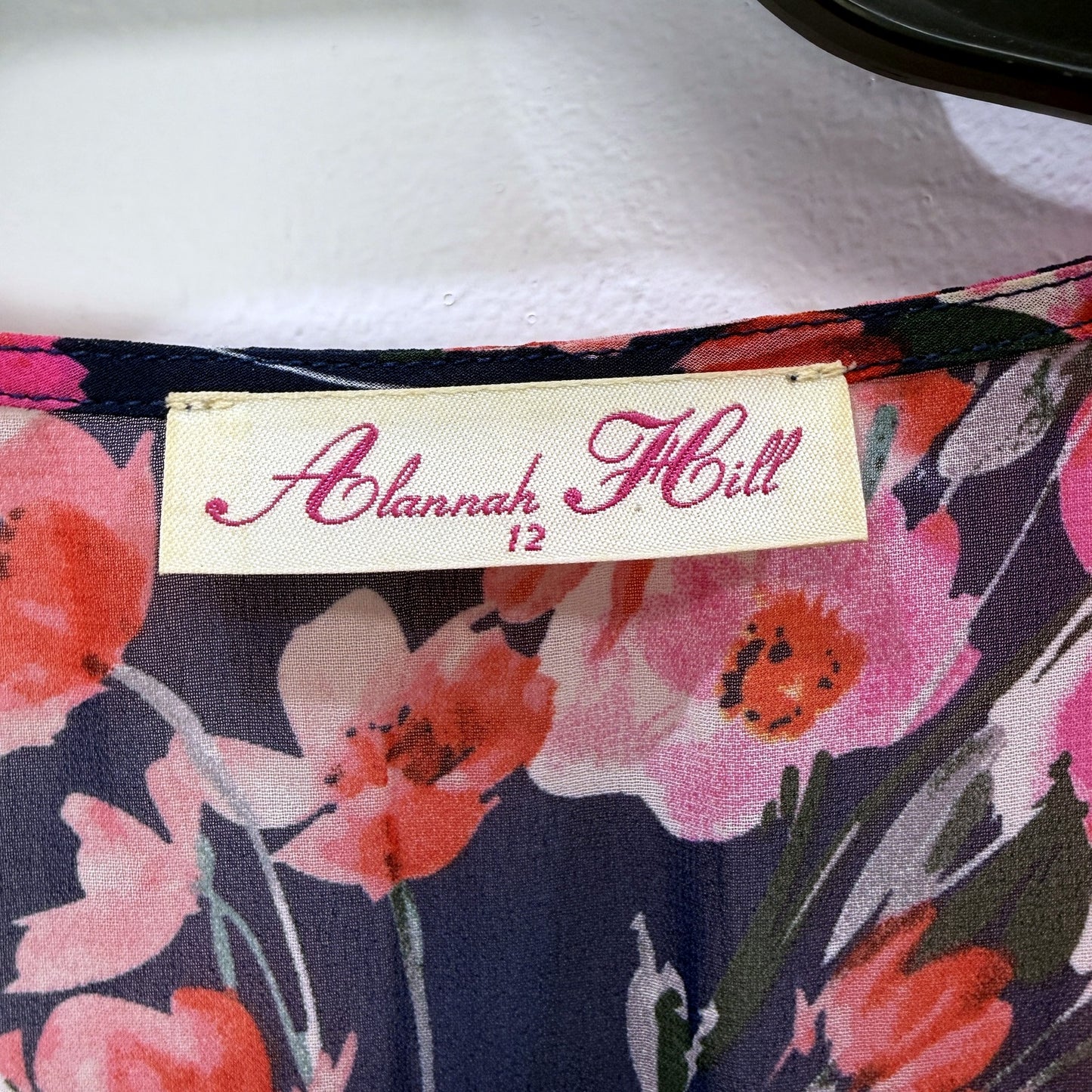 Alannah Hill Womens Fall in Love Dress Multi Color Floral Puff Sleeve Size 12