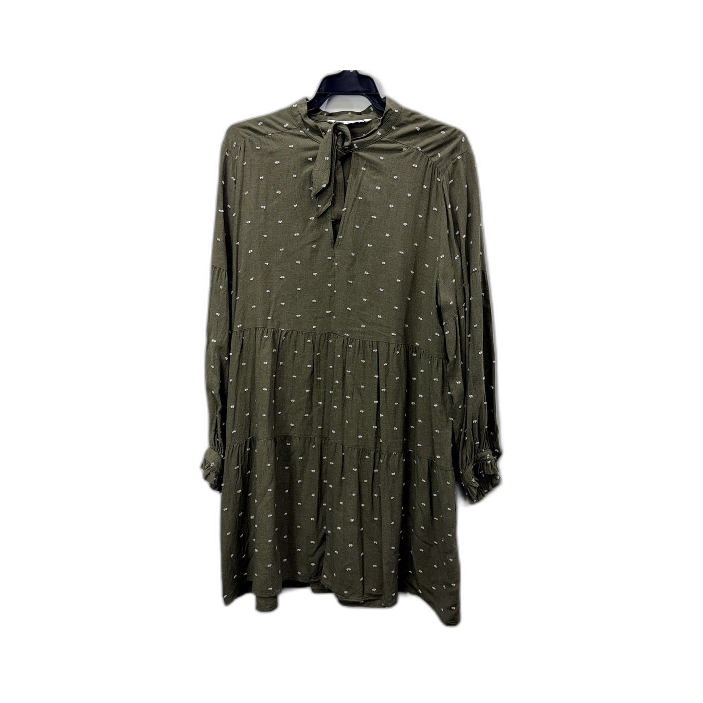 Zara Womens Polka Dot Dress Ruffle Hem Long Sleeves Olive Green Size L Vinnies Online Zara Womens Polka Dot Dress Ruffle Hem Long Sleeves Olive Green Size L Vinnies Online