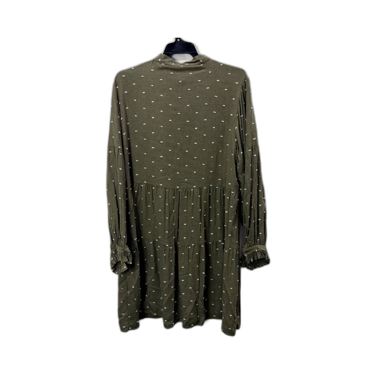Zara Womens Polka Dot Dress Ruffle Hem Long Sleeves Olive Green Size L Vinnies Online Zara Womens Polka Dot Dress Ruffle Hem Long Sleeves Olive Green Size L Vinnies Online
