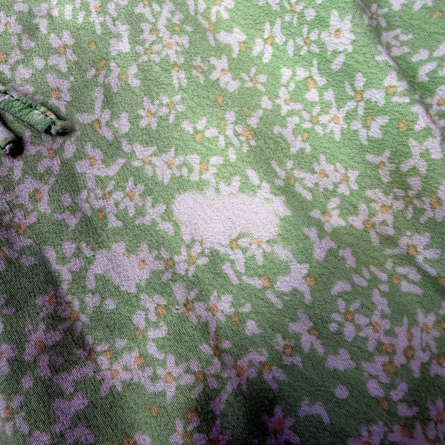 Tokito Womens Floral Print Dress Puff Sleeve Ruffle Green White Size 1–  Vinnies Online
