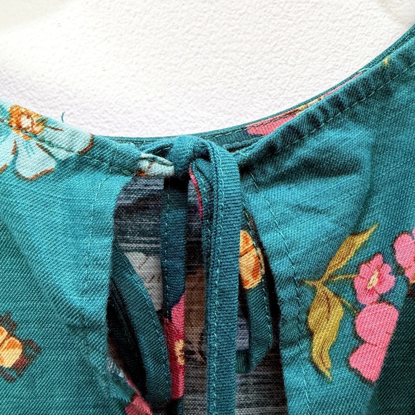 Princess Highway Womens Floral Print Tiered Dress Puff Sleeve Teal Size 6