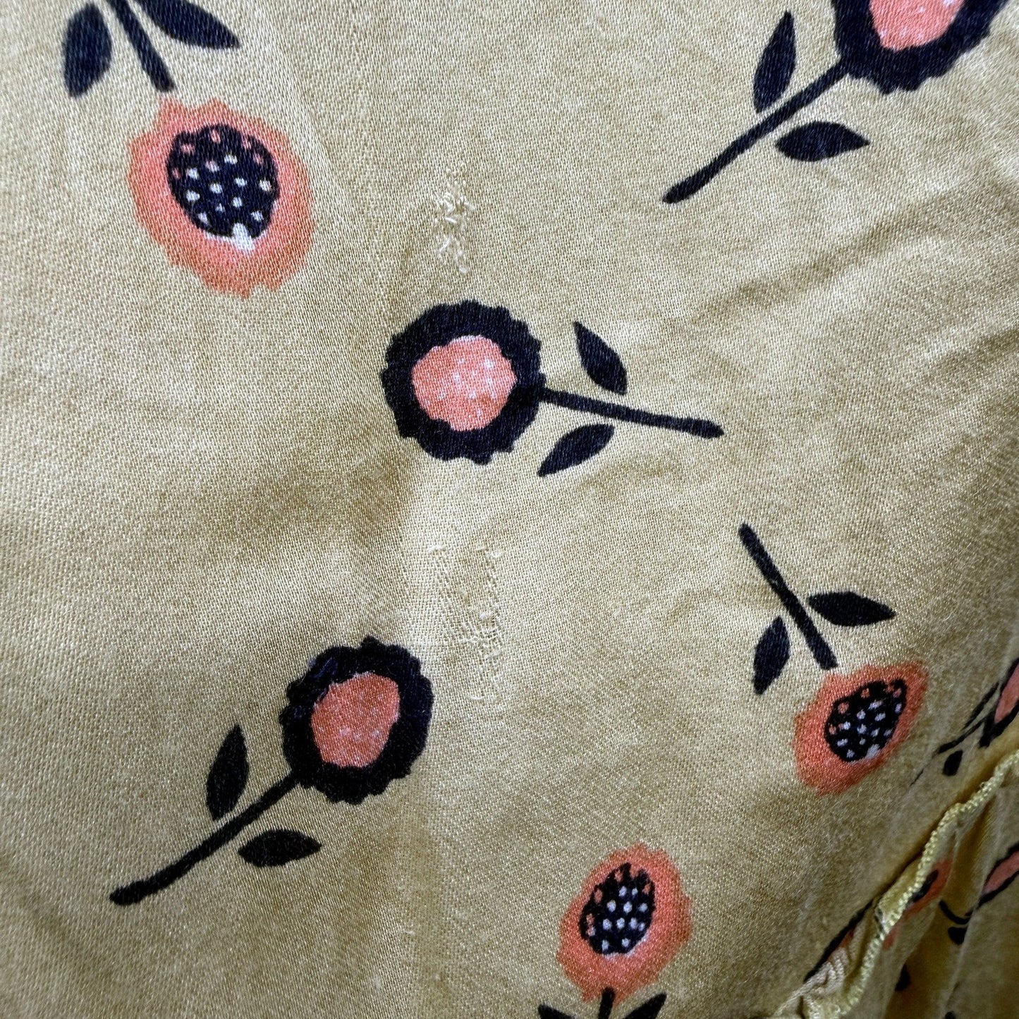 Ellis & Dewey Womens Floral Print Dress Puff Sleeve Ruffle Boho Vintage Size XL