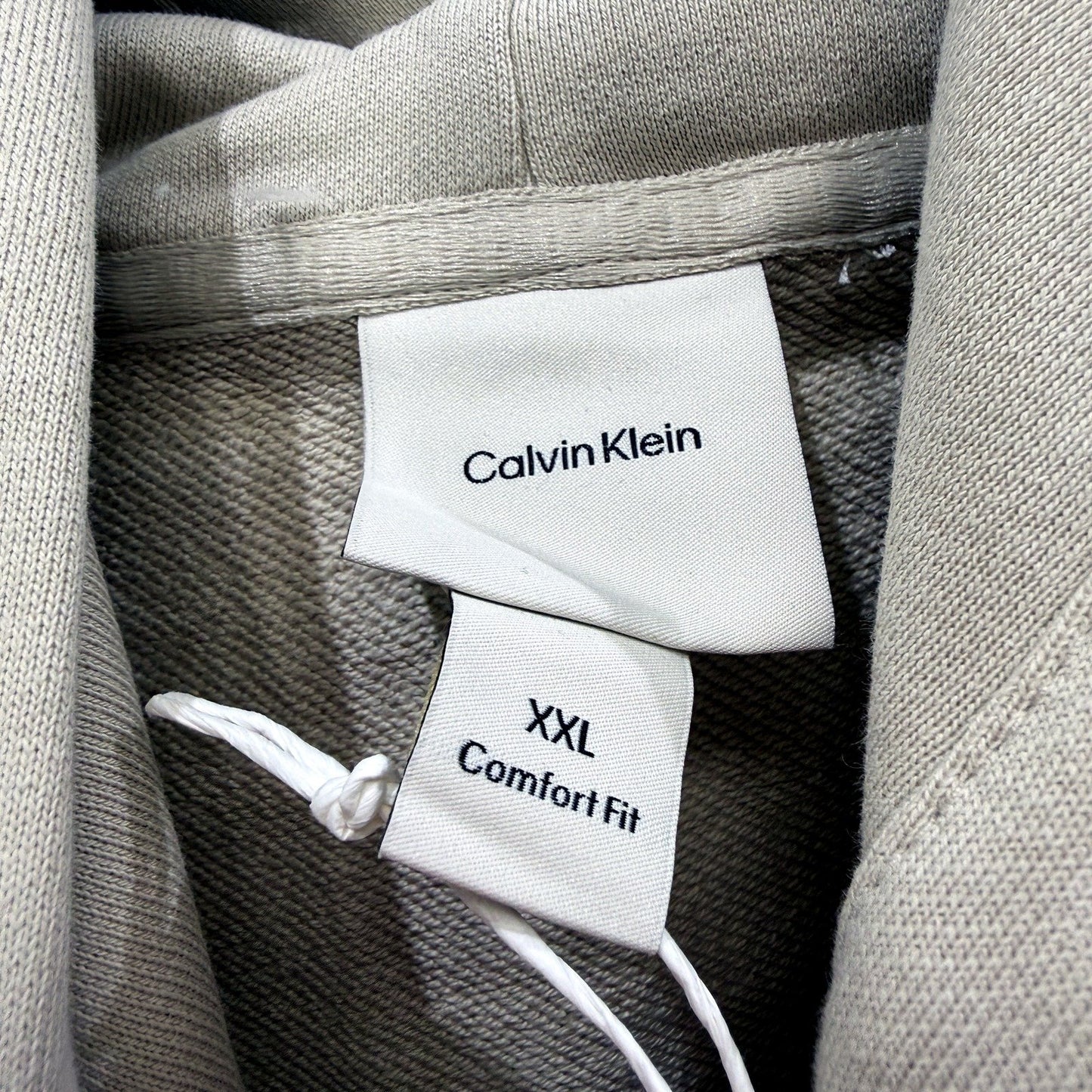Calvin Klein Mens Comfort Pullover Hoodie in Beige, Size XXL NEW