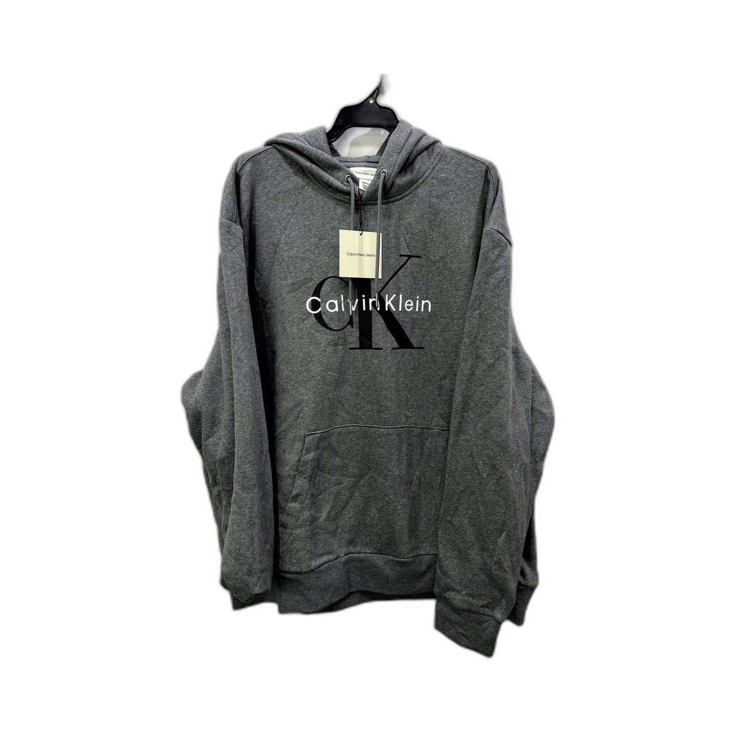 Calvin Klein Mens Monologa Fleece Pullover Hoodie Medium Gray Size 2XL NEW