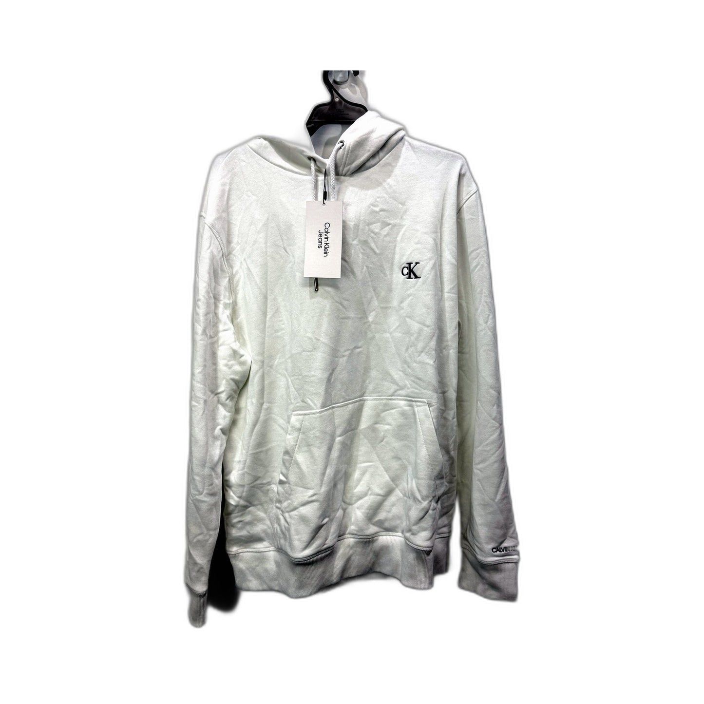 Calvin Klein Mens Pullover Sweatshirt in Bright White, XL Size NEW