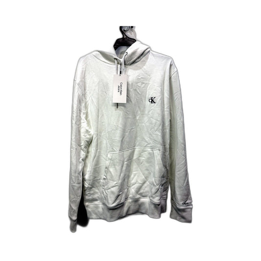 Calvin Klein Mens Pullover Sweatshirt in Bright White, XL Size NEW