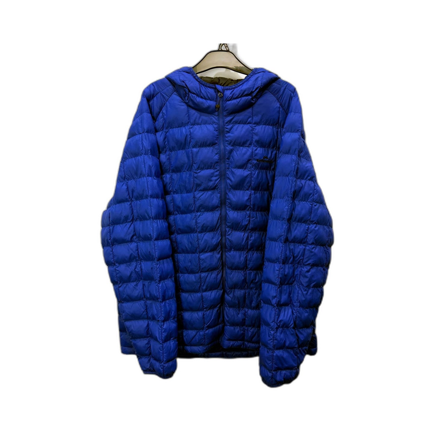 Kathmandu Mens Blue Hooded Puffer Jacket - Quilted Nylon Insulation, Size 2XL