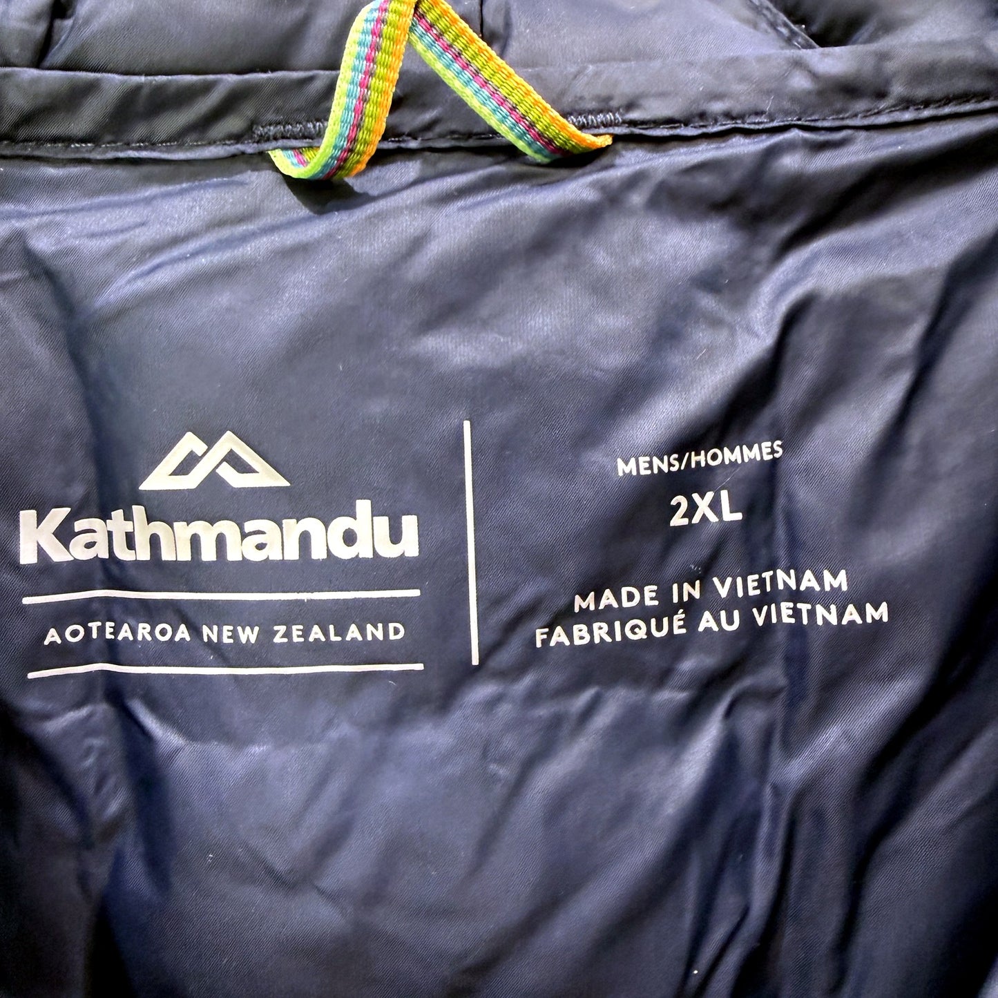 Kathmandu Mens Blue Hooded Puffer Jacket - Quilted Nylon Insulation, Size 2XL