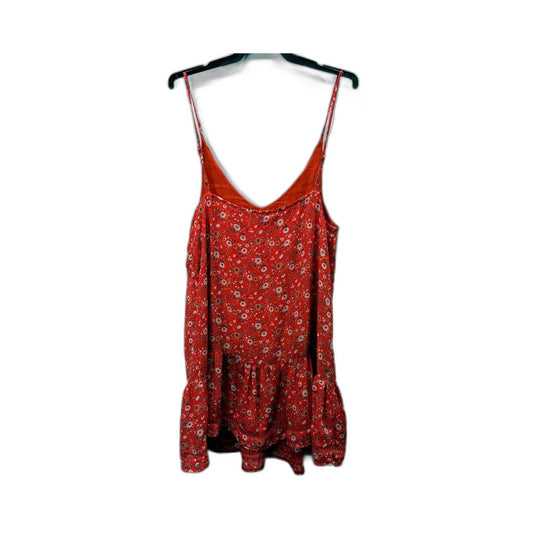 Morning Mist Womens Floral Print Dress Casual Feminine Summer Red Size 12
