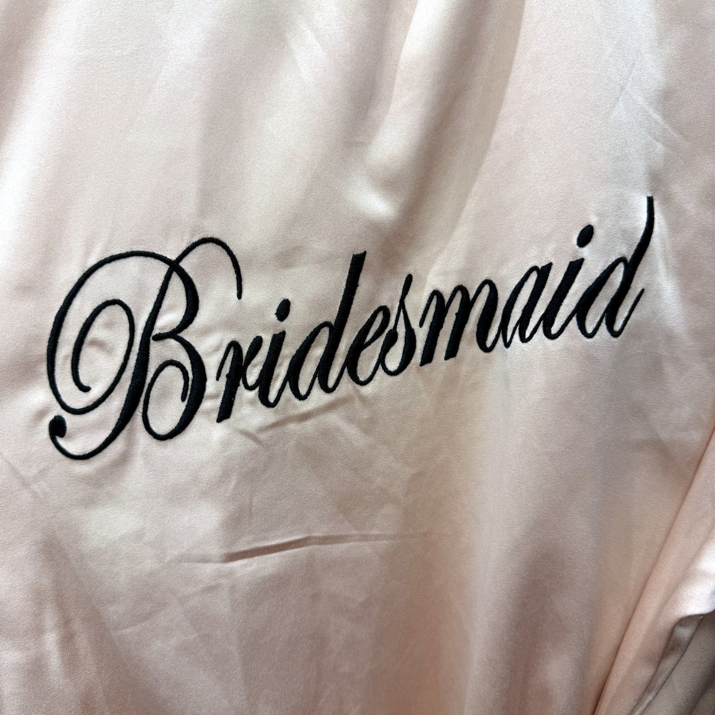 Boohoo Womens Bridesmaid Satin Robe with Ruffle Trim in Blush, Size 14