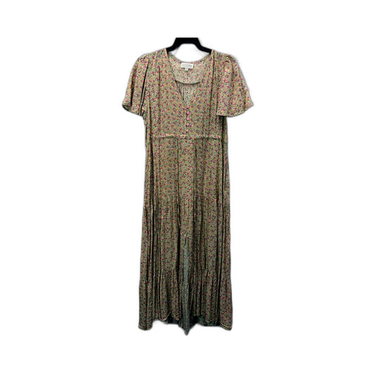 Proud Poppy Clothing Womens Floral Print Tiered Puff Sleeve Dress Multi Color