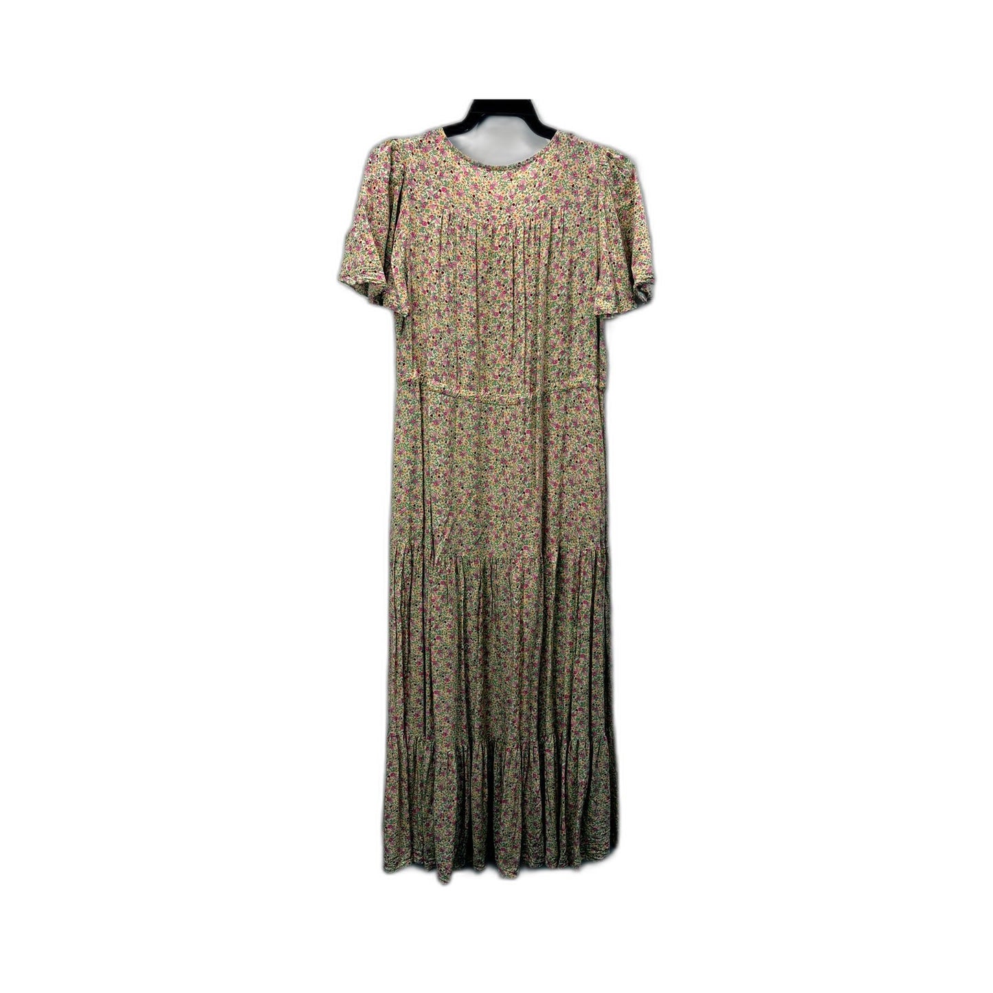 Proud Poppy Clothing Womens Floral Print Tiered Puff Sleeve Dress Multi Color