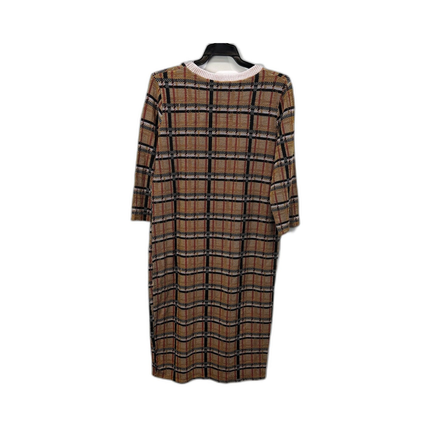 Zara Womens Plaid Pullover Sweater Dress Crew Neck Long Sleeve Size M NEW