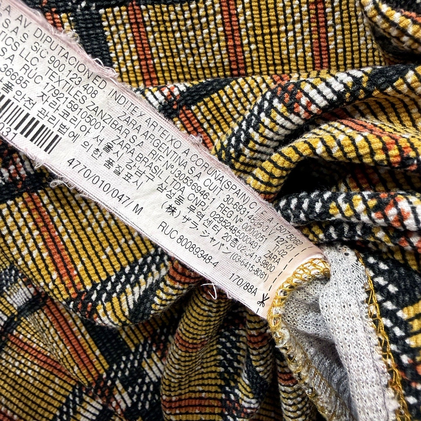 Zara Womens Plaid Pullover Sweater Dress Crew Neck Long Sleeve Size M NEW