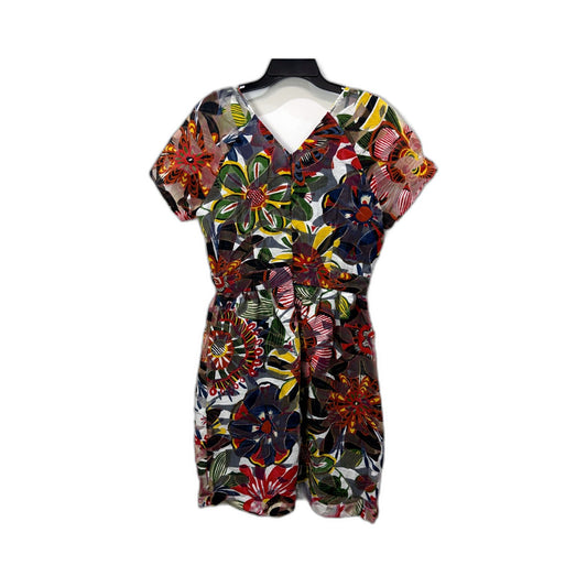 Max&CO Womens Floral Print Puff Sleeve V-Neck Dress Multicolor Size 10
