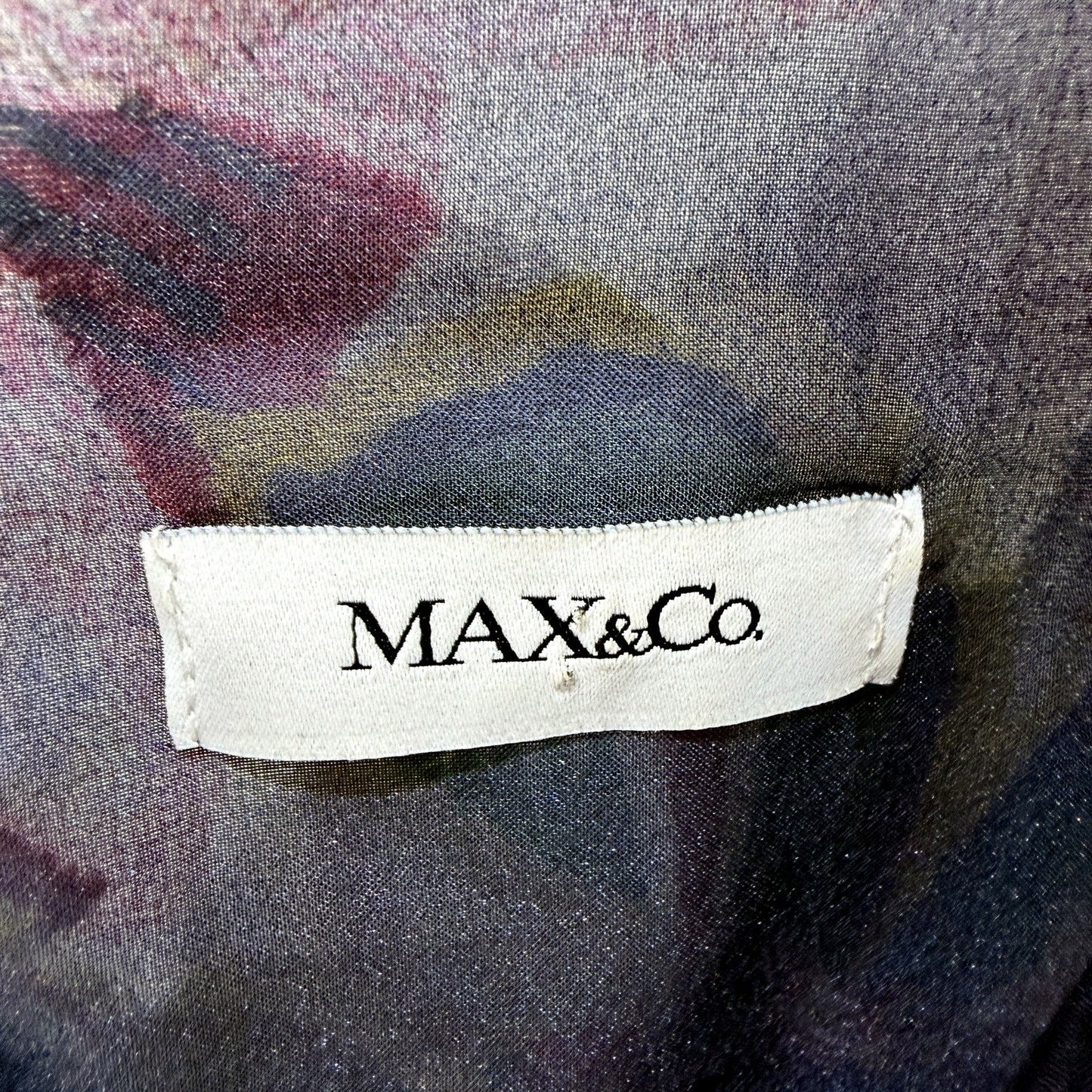 Max&CO Womens Floral Print Puff Sleeve V-Neck Dress Multicolor Size 10