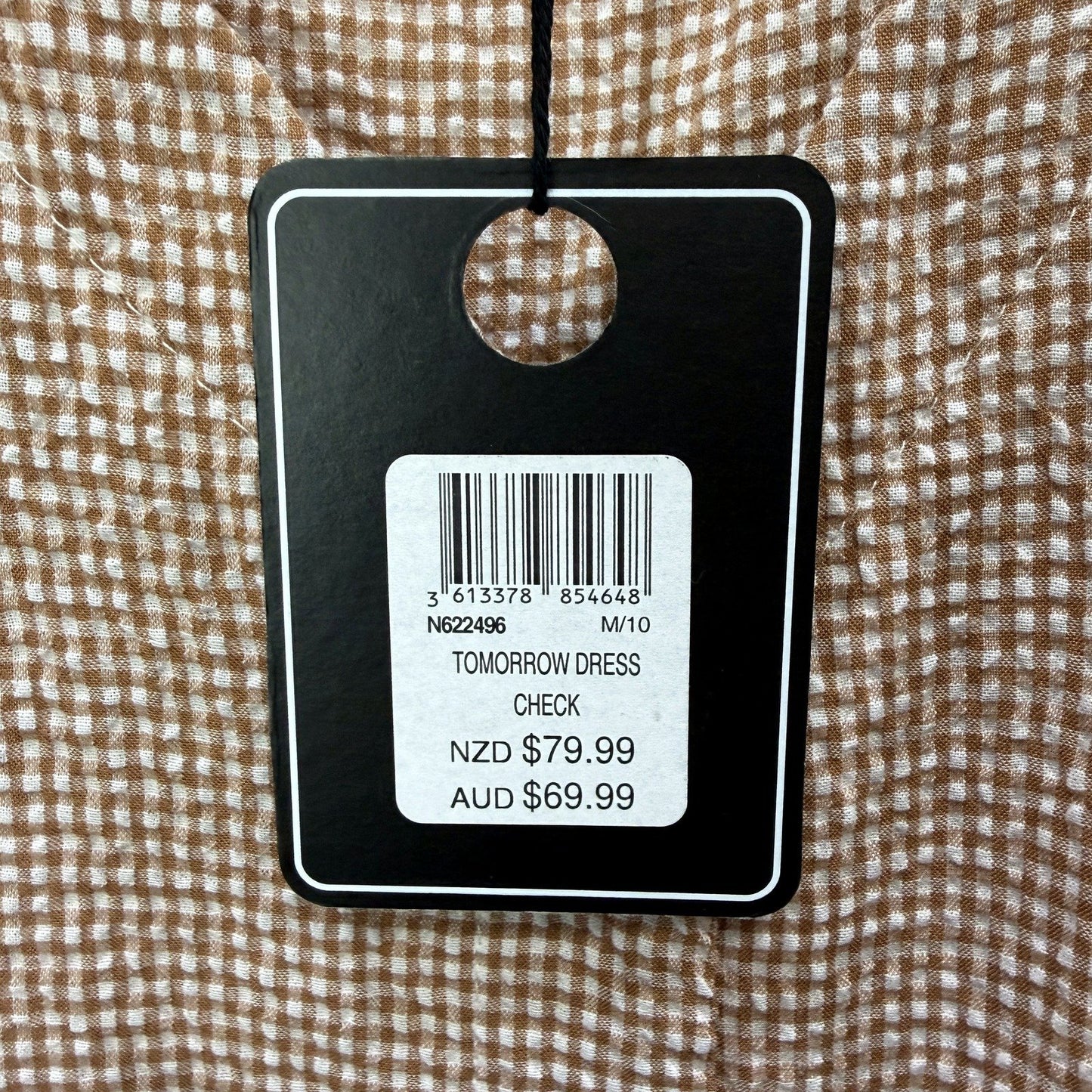 Nunui Womens Tiered Button Front Gingham Dress Casual Sleeveless Size 10 NEW