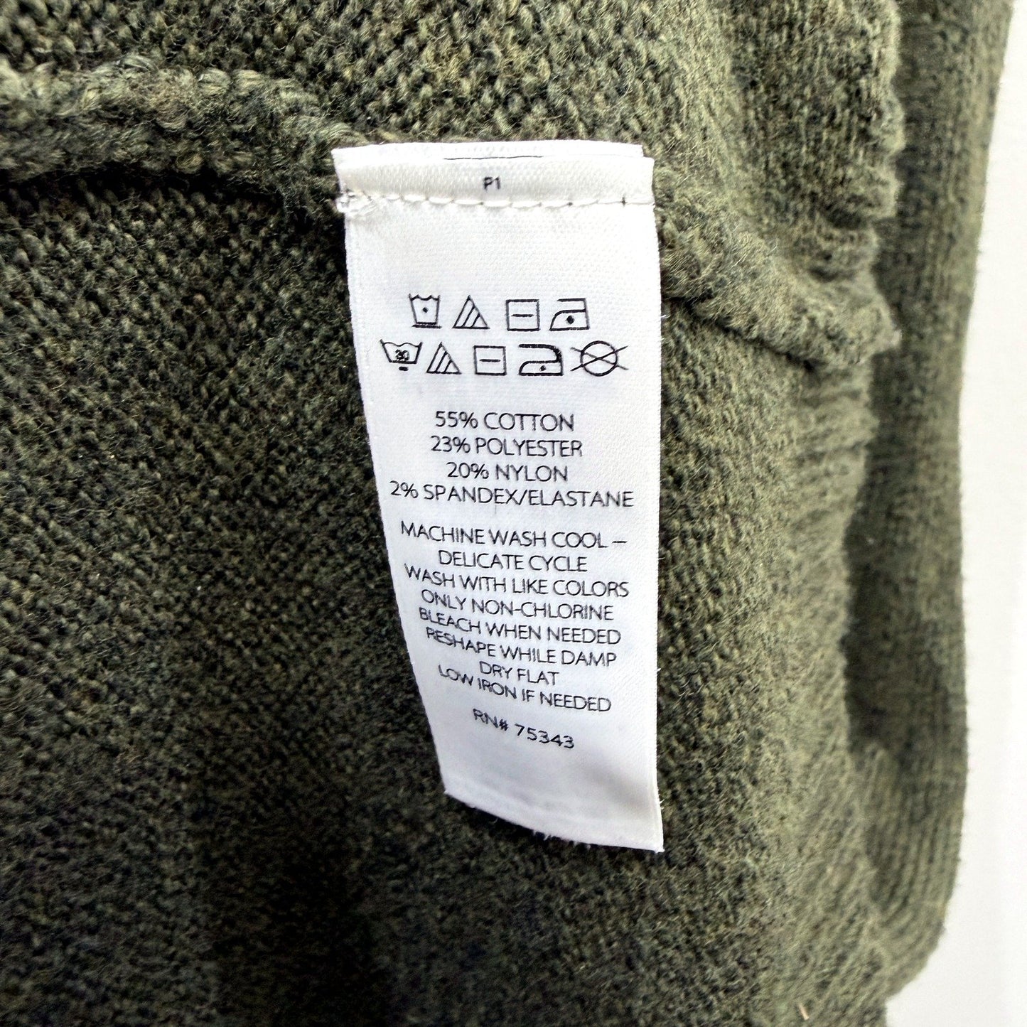 Cynthia Rowley Womens Pullover Sweater Dress Olive Green Puff Sleeve Ruffle