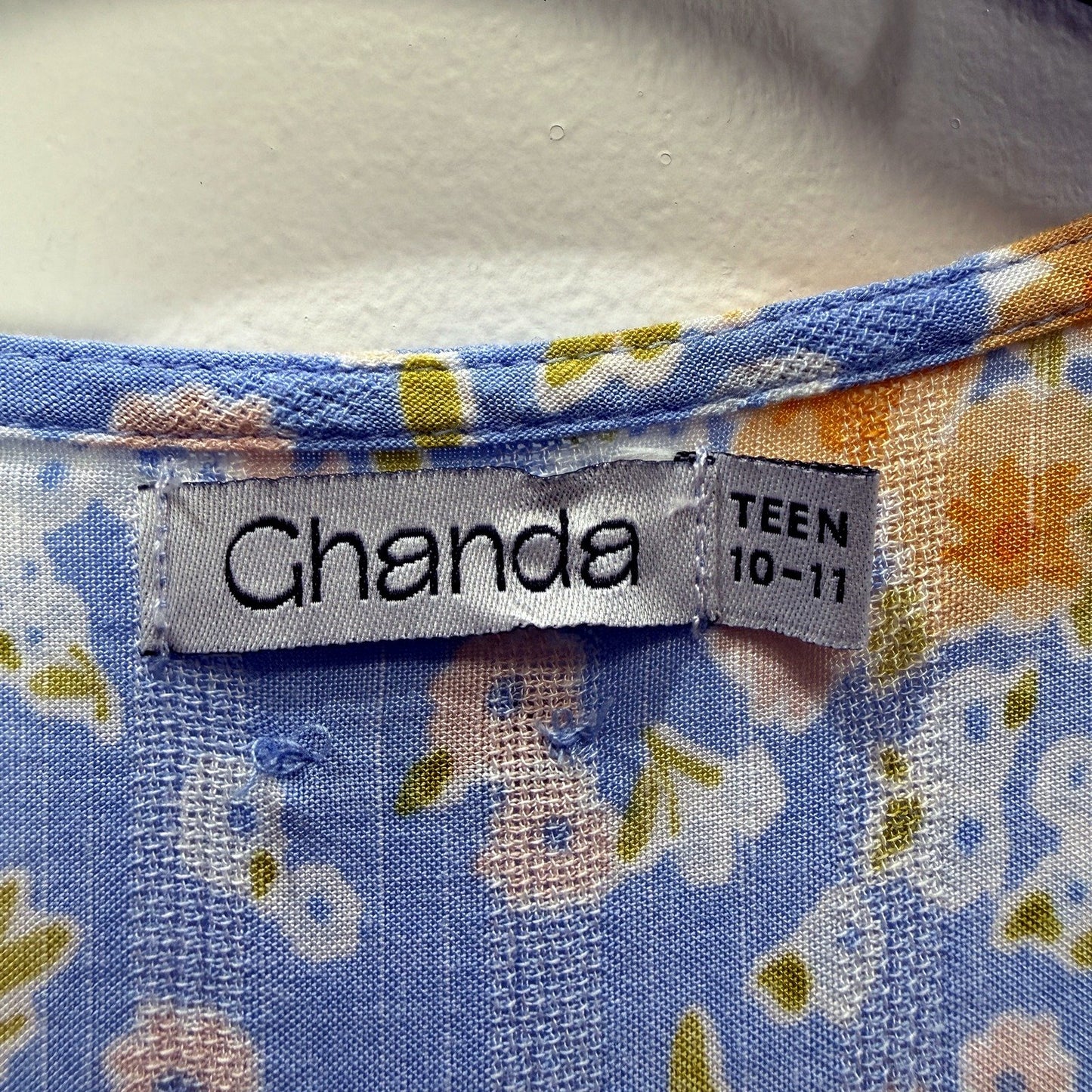 Ghanda Kids Floral Print Dress Vibrant Colors Casual Comfortable Size Teen 10-11