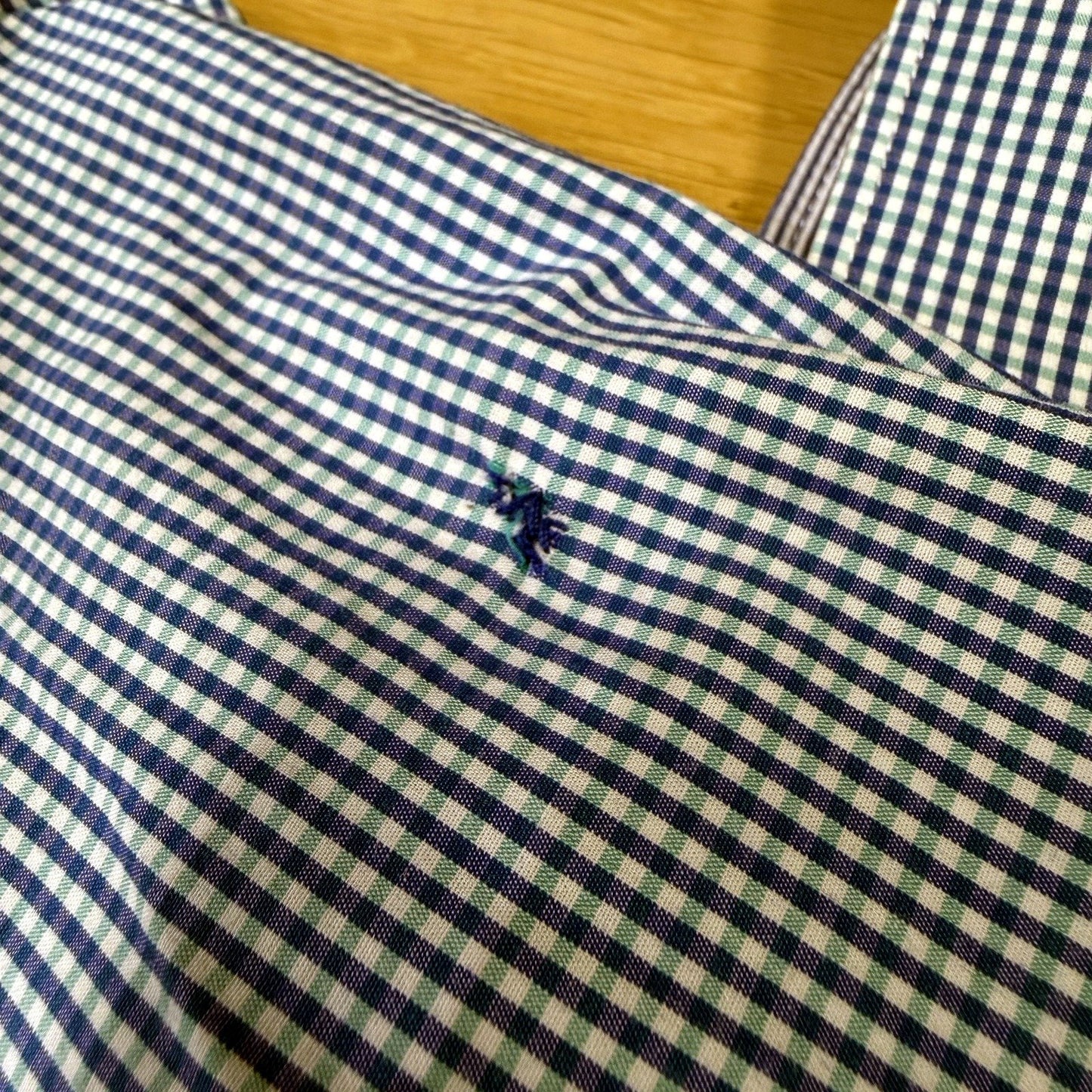 JAG Mens Button-Down Gingham Shirt Blue and White Casual Cotton Size XXL