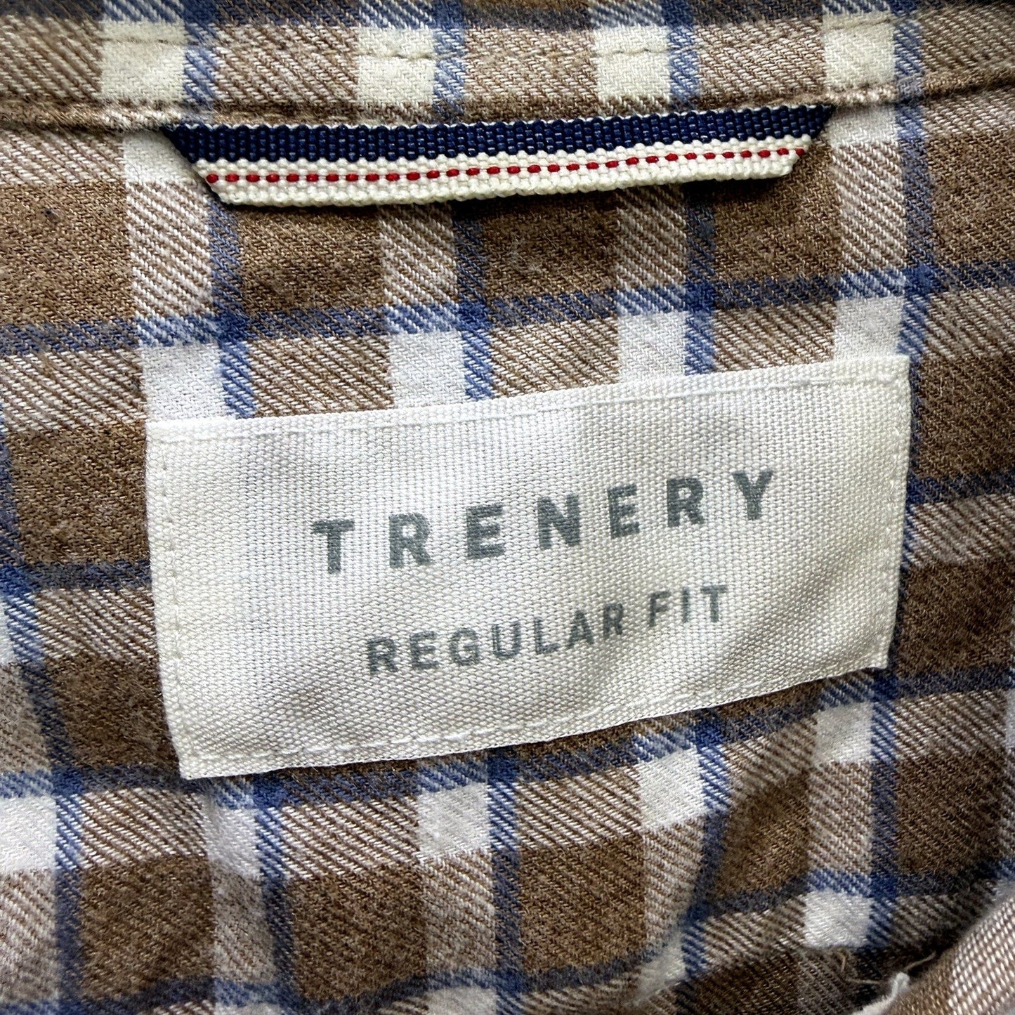 Trenery Mens Plaid Button-Down Shirt Casual Cotton Checkered Multi Color Size XS