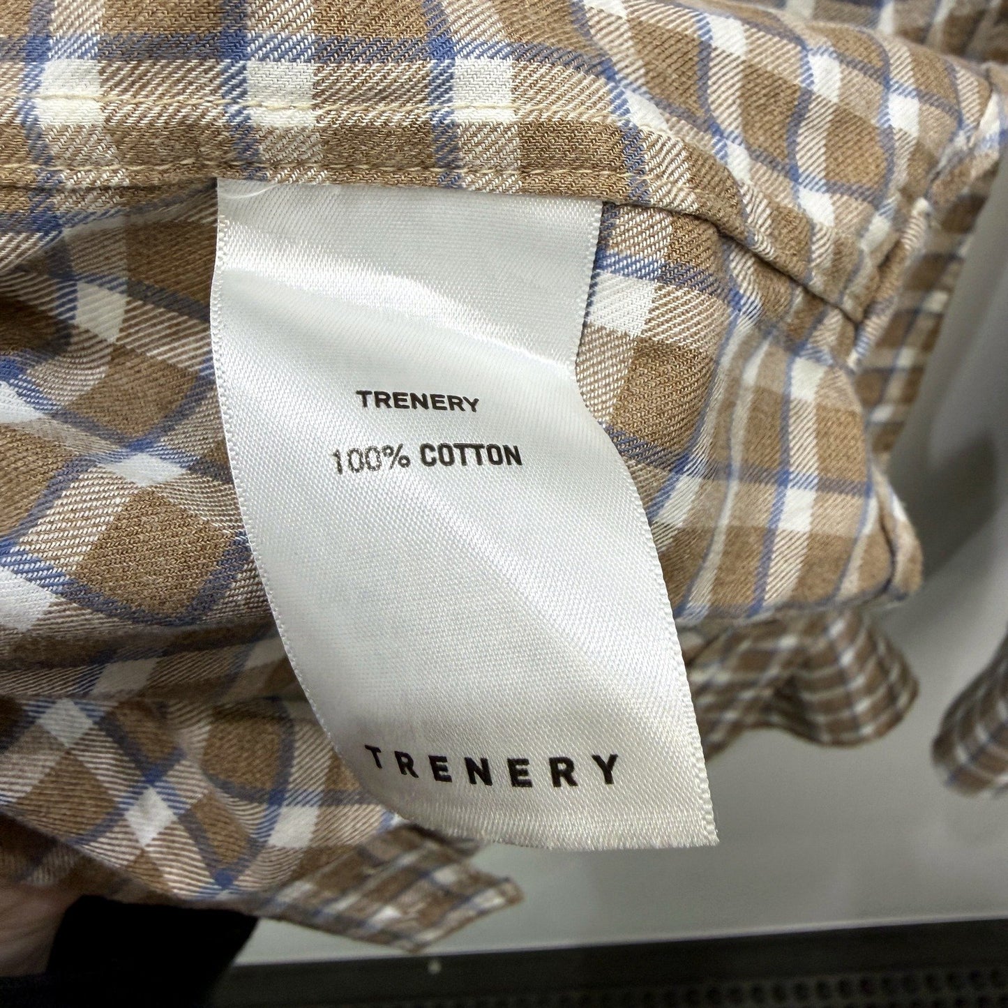 Trenery Mens Plaid Button-Down Shirt Casual Cotton Checkered Multi Color Size XS