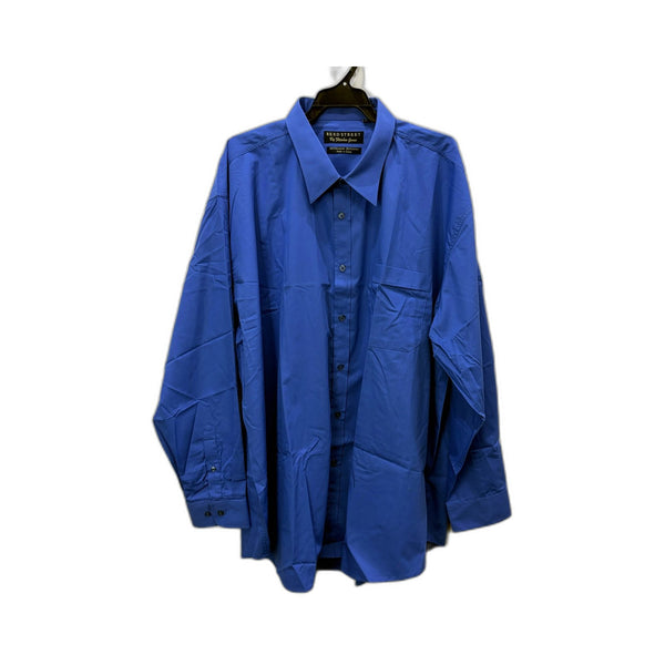 Fletcher Jones Mens Button-Down Shirt Blue Casual Formal Office Wear Size 48