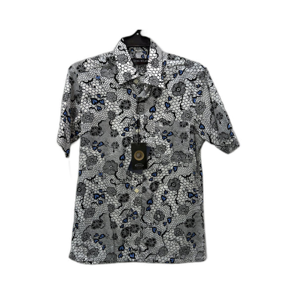 Seng Milan Mens Button-Down Shirt Floral Print Cotton Multi Color Size 38 NEW